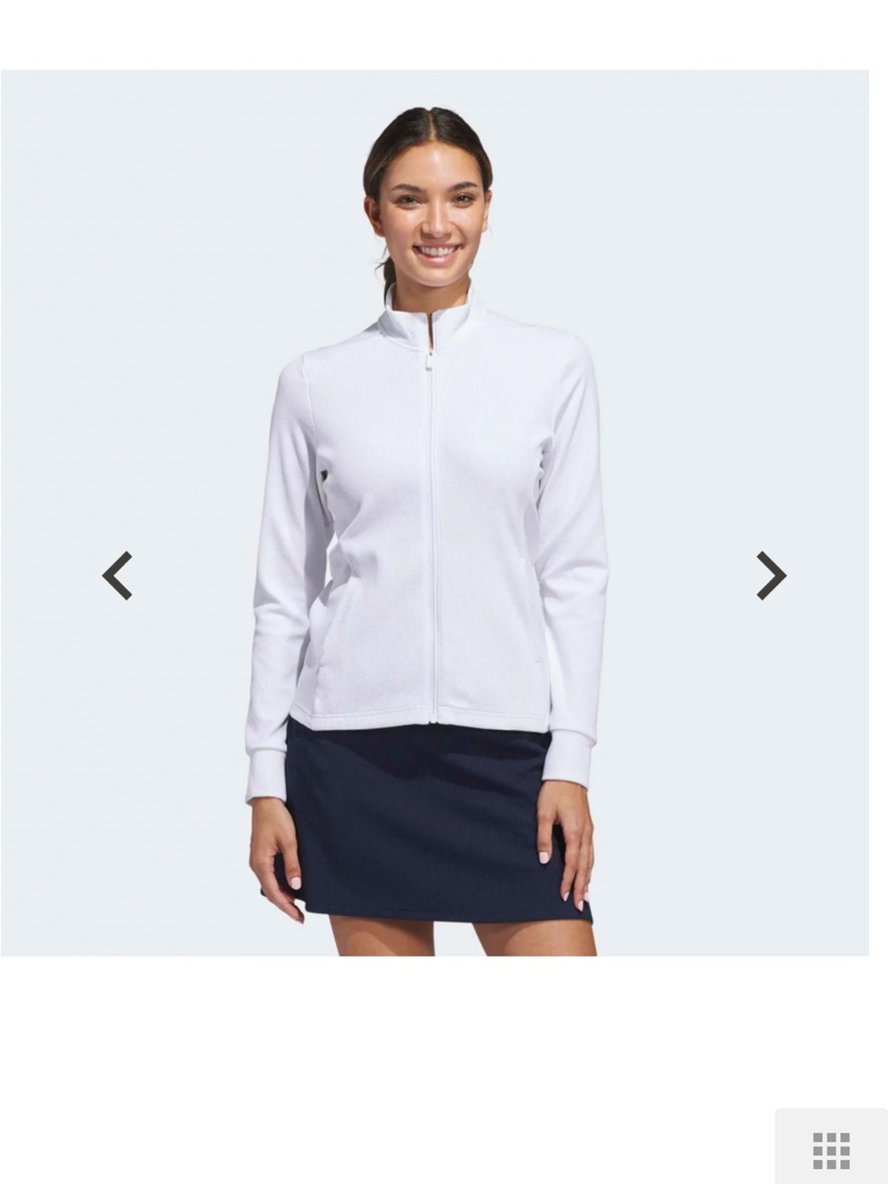 Adidas Women’s White Ribbed Active Jacket